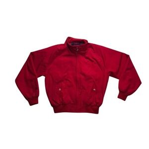 Vintage Lands End Harrington Jacket Womens XL Red Plaid Lined Full Zip Bomber‎